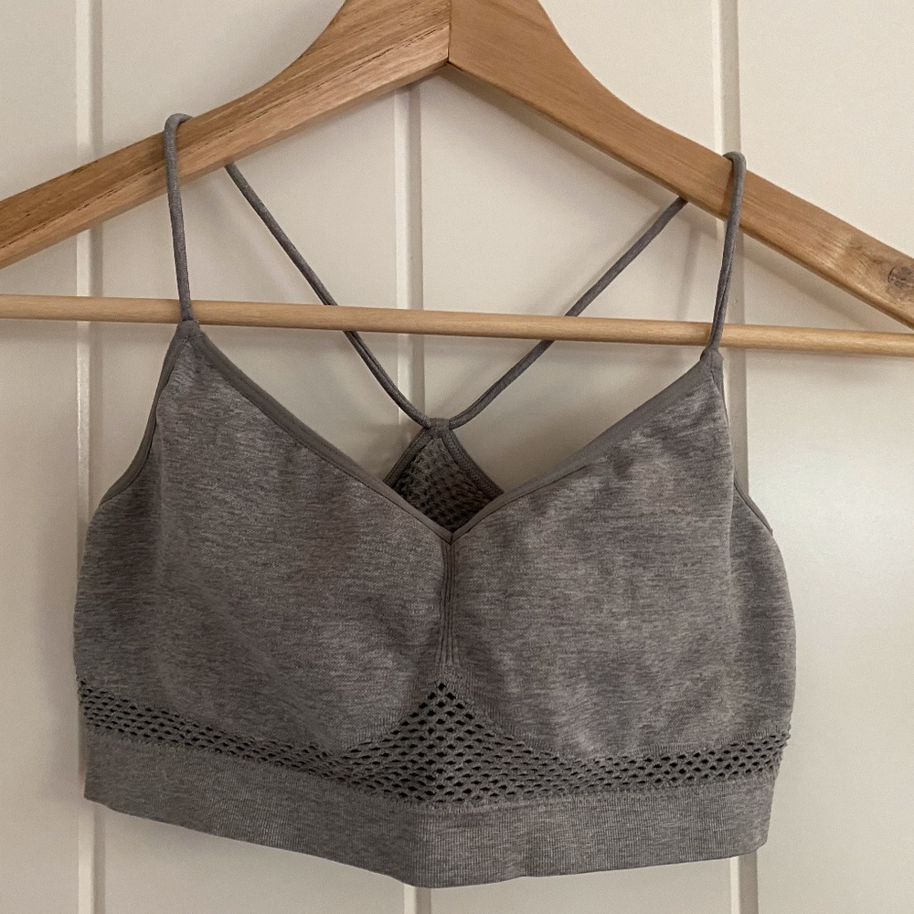 Grey sports bra